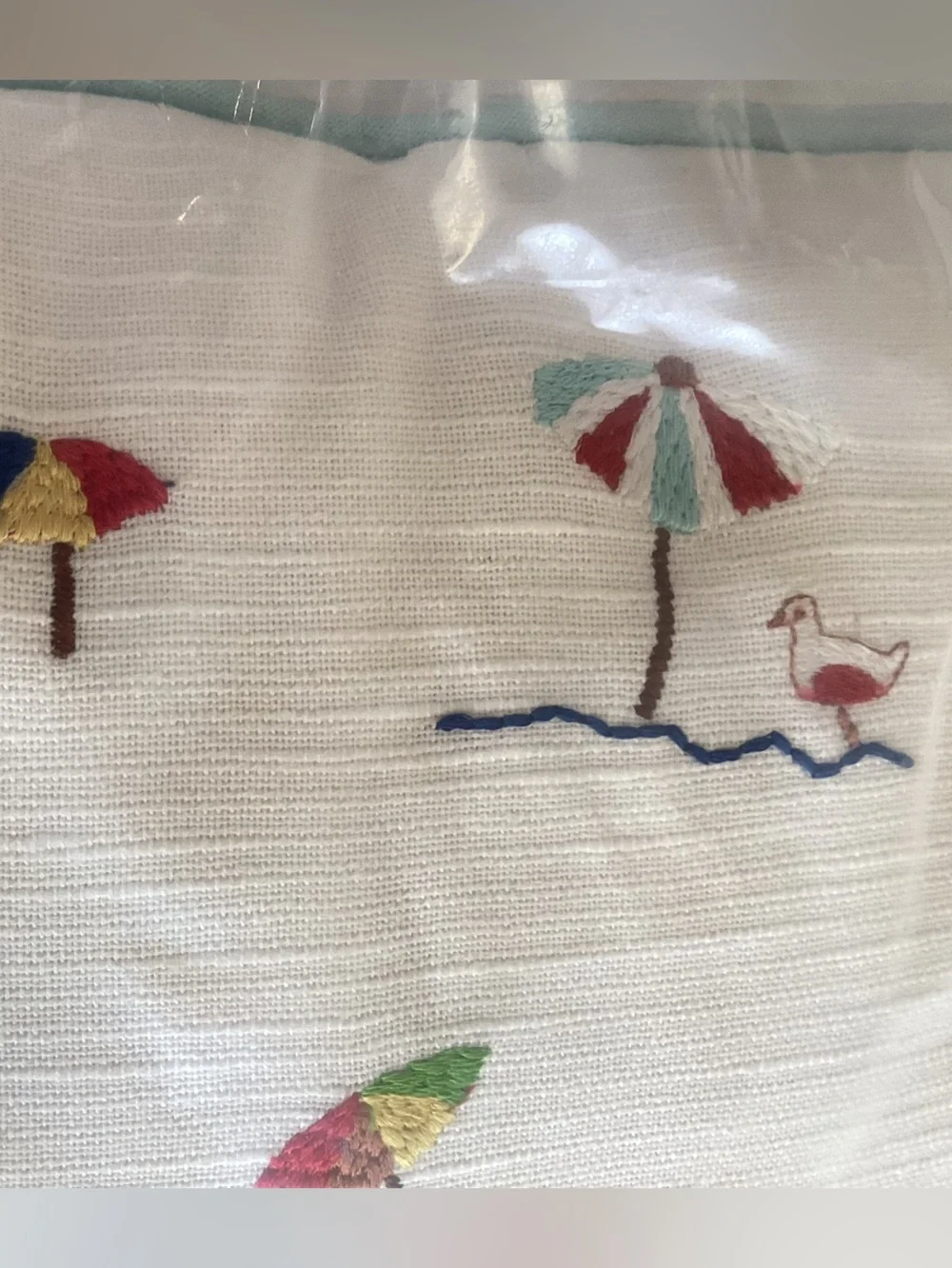Anthropologie Embroidered Pillow Alma Cotton Beach New
